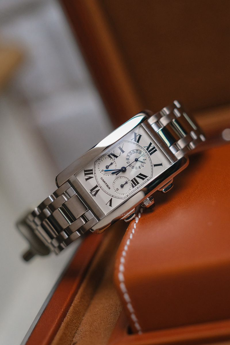 Cartier Tank Américaine Chronograph Full 18K White Gold Ref W26033L1 (1)