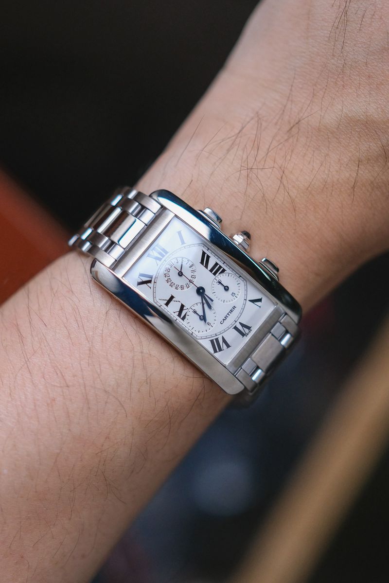 Cartier Tank Américaine Chronograph Full 18K White Gold Ref W26033L1 (3)