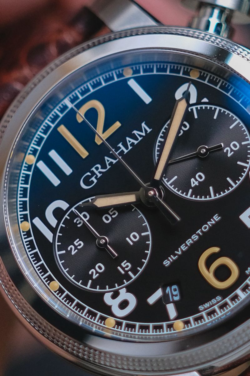 นาฬิกา Graham Silverstone Black Chronograph Vintage 44