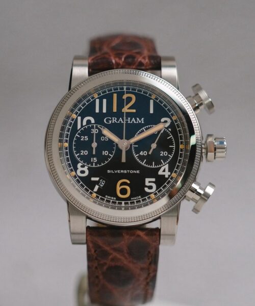 ขายนาฬิกา Graham Silverstone Black Chronograph Vintage 44