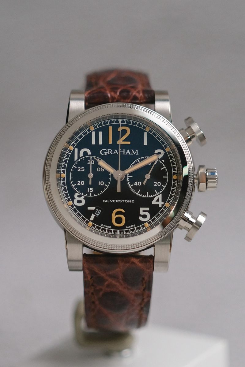 ขายนาฬิกา Graham Silverstone Black Chronograph Vintage 44