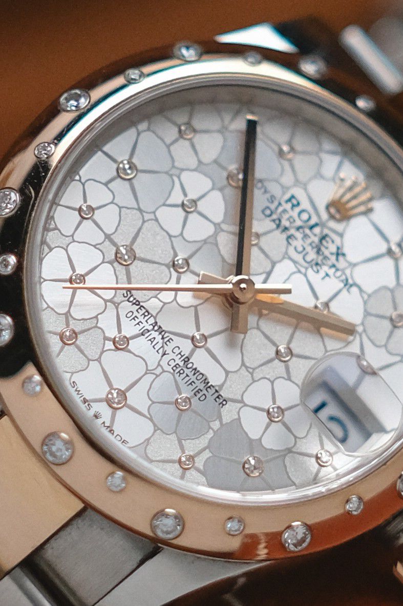 รับซื้อนาฬิกา Rolex Datejust 31 Silver Floral Dial Ref 278341RBR