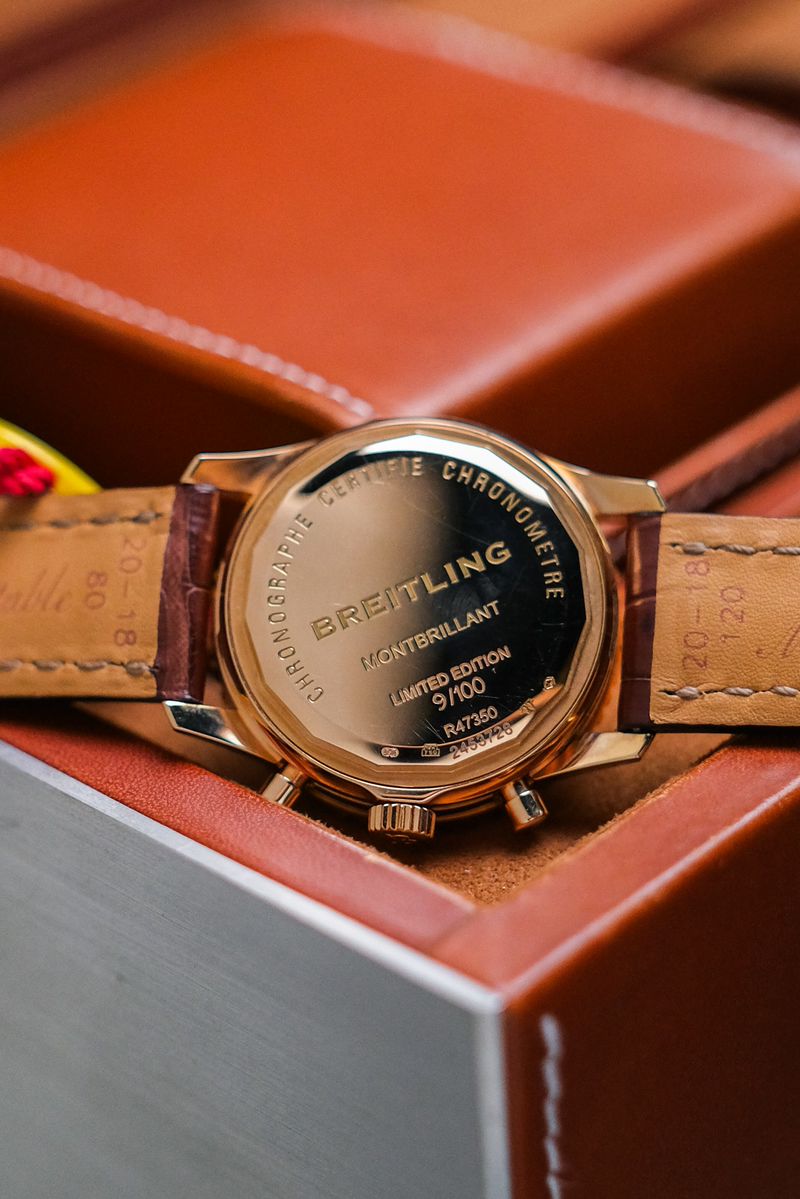 รับซื้อนาฬิกา Breitling Montbrillant 40s Chronograph 18K Rose Gold Limited 100