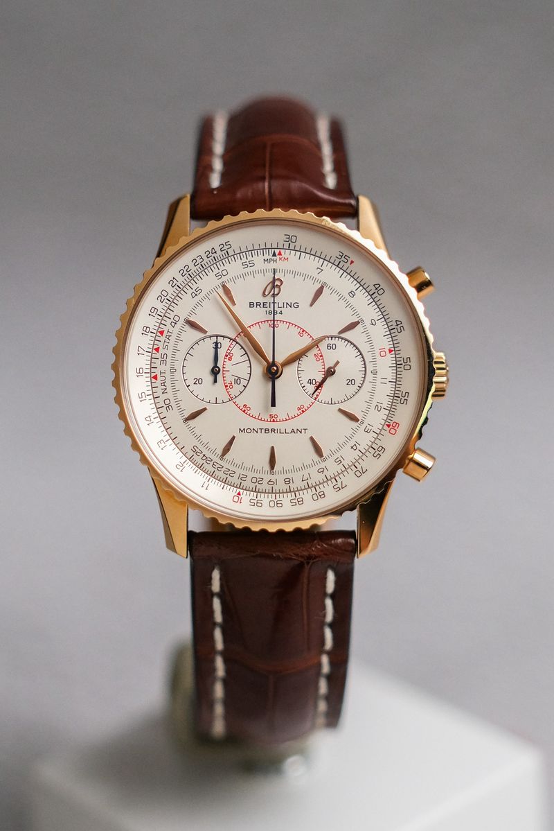 ร้านนาฬิกา Breitling Montbrillant 40s Chronograph 18K Rose Gold Limited 100