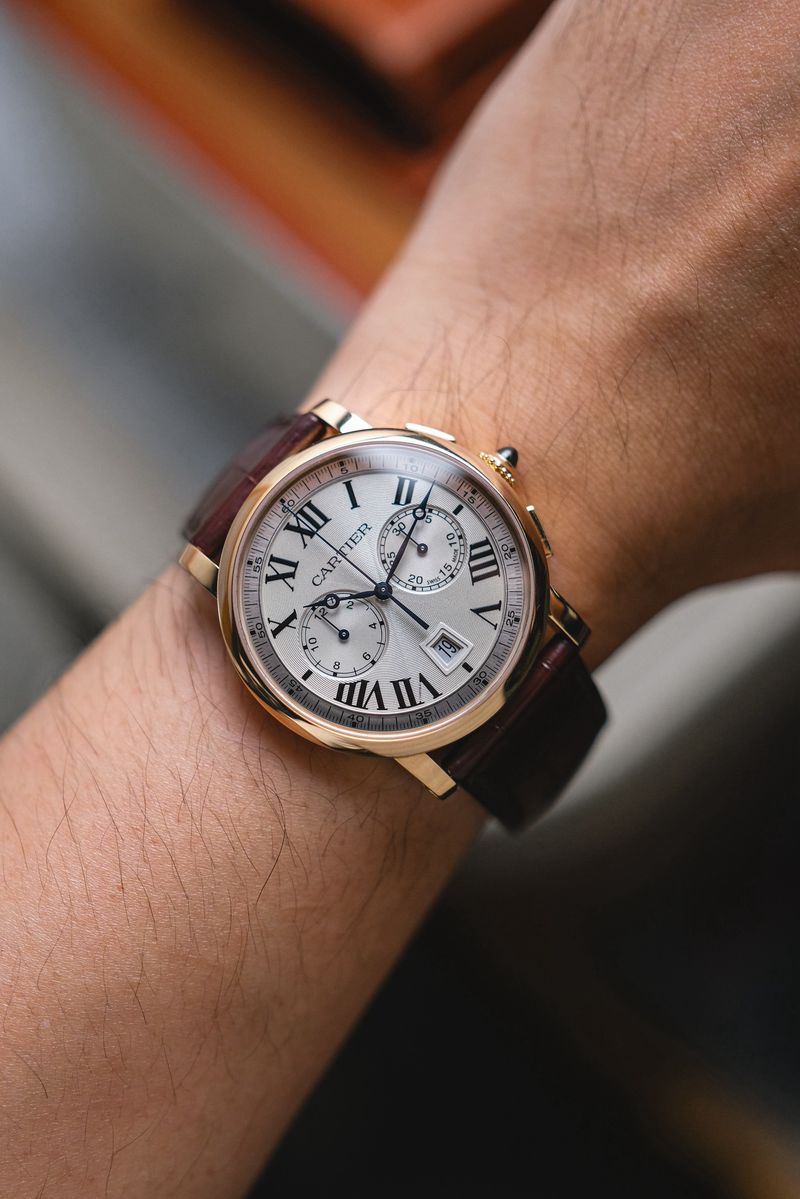 นาฬิกา Cartier Rotonde de Cartier Chronograph 18K Rose Gold Ref W1556238