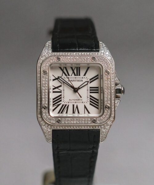 รับซื้อนาฬิกา Cartier Santos 100 Medium Diamond