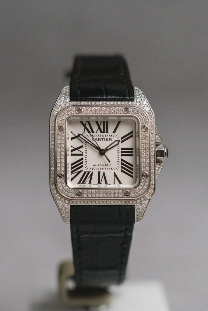 รับซื้อนาฬิกา Cartier Santos 100 Medium Diamond