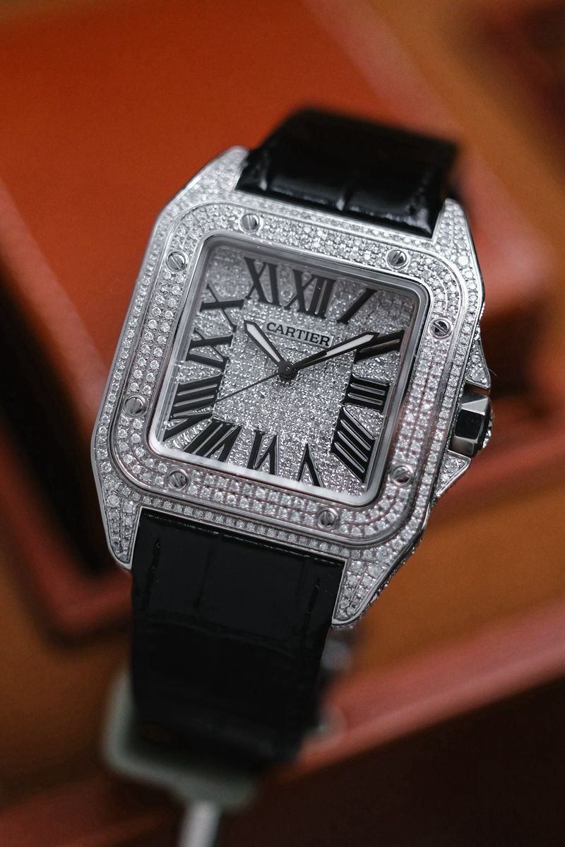 นาฬิกามือสอง Cartier Santos 100 XL Diamonds