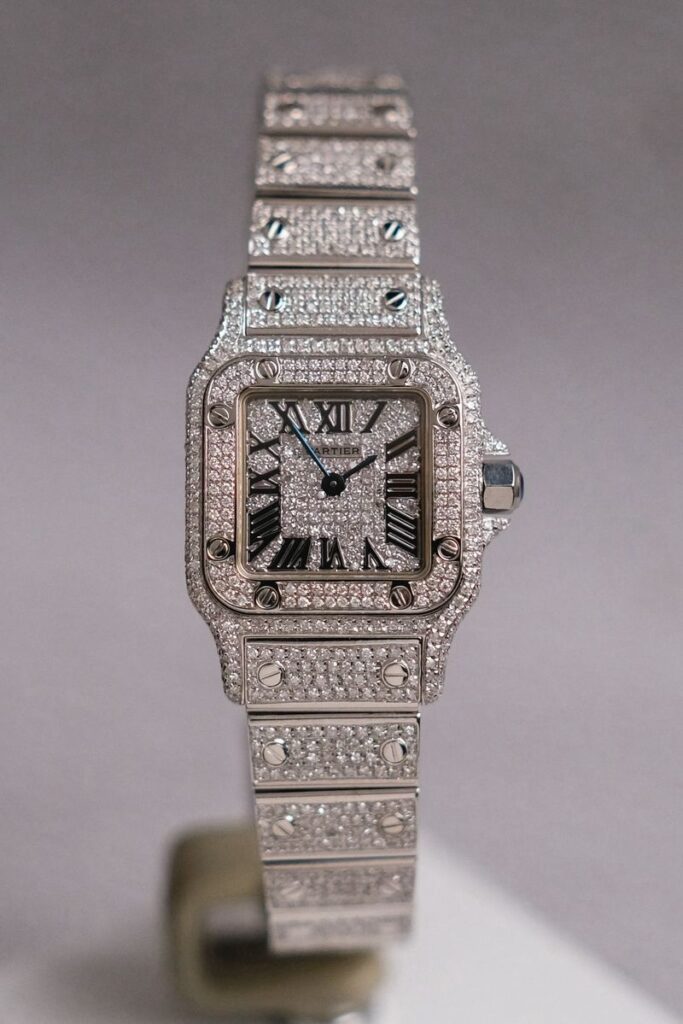 ร้านนาฬิกา Cartier Santos Galbee 1565 Full Diamond