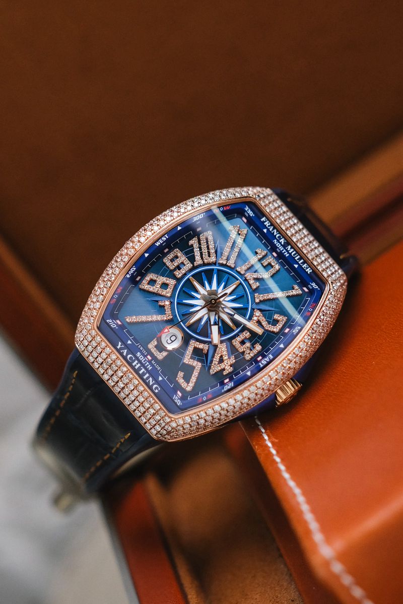 Franck Muller Vanguard Yachting Blue V41 18K Rose Gold Diamond (1)