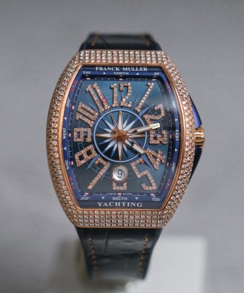 Franck Muller Vanguard Yachting Blue V41 18K Rose Gold Diamond