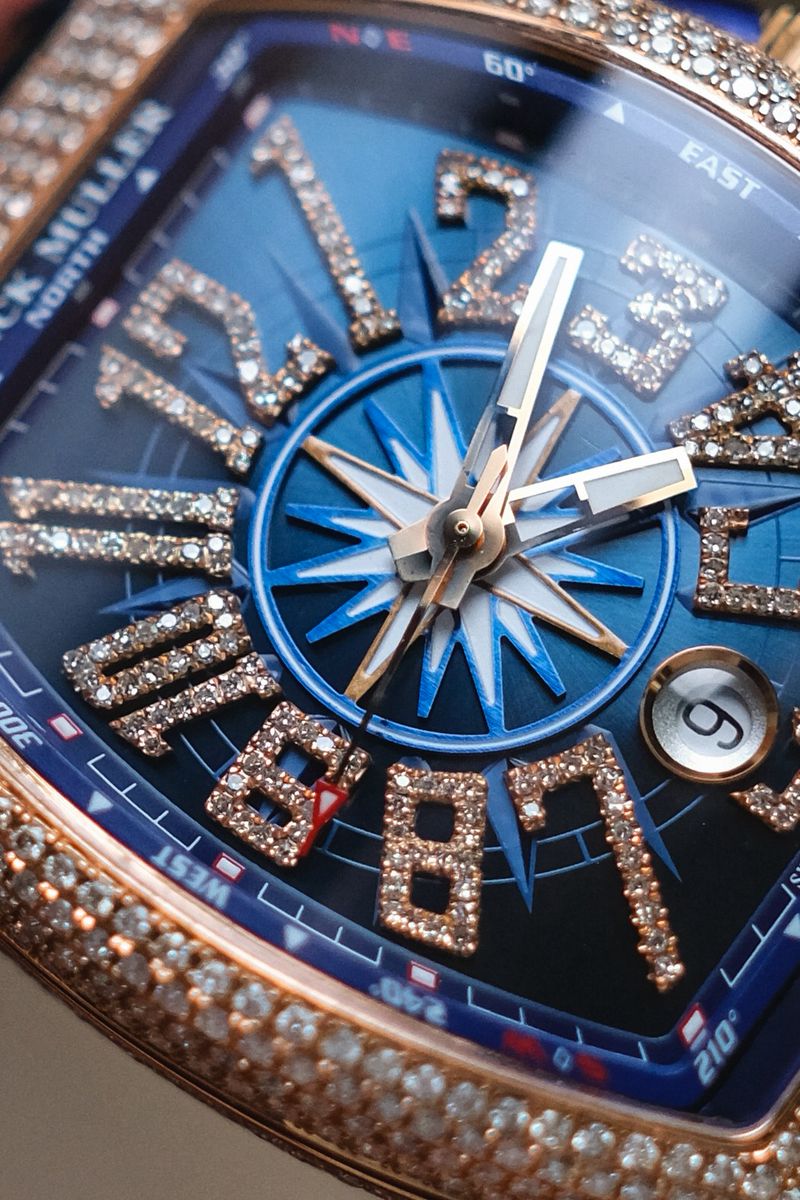 Franck Muller Vanguard Yachting Blue V41 18K Rose Gold Diamond (5)