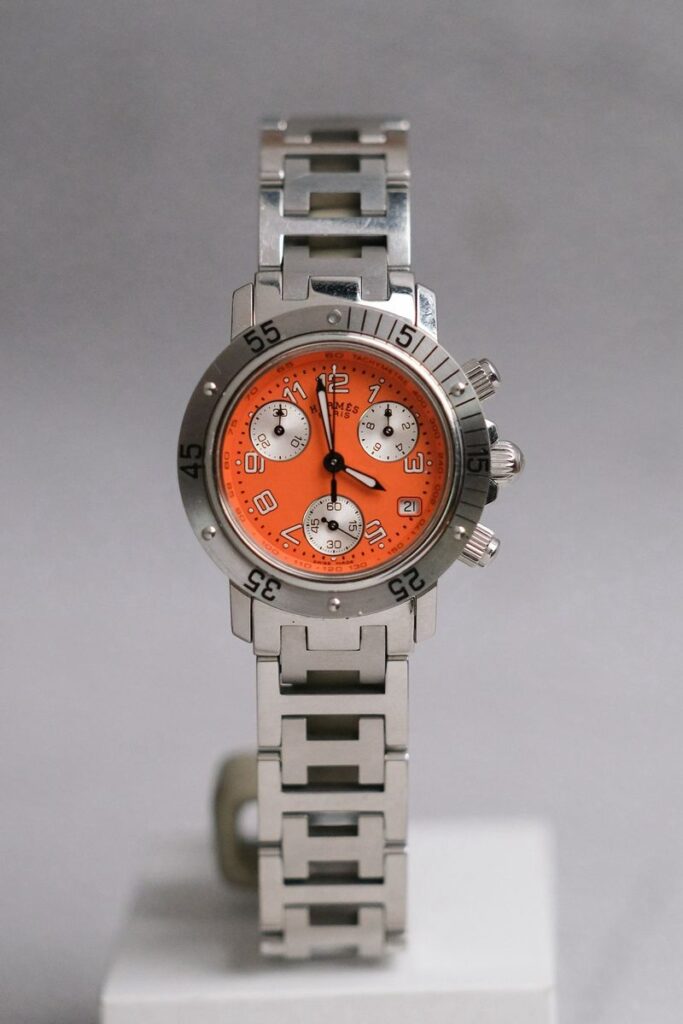 ร้านนาฬิกา Hermès Clipper Chronograph Orange Dial