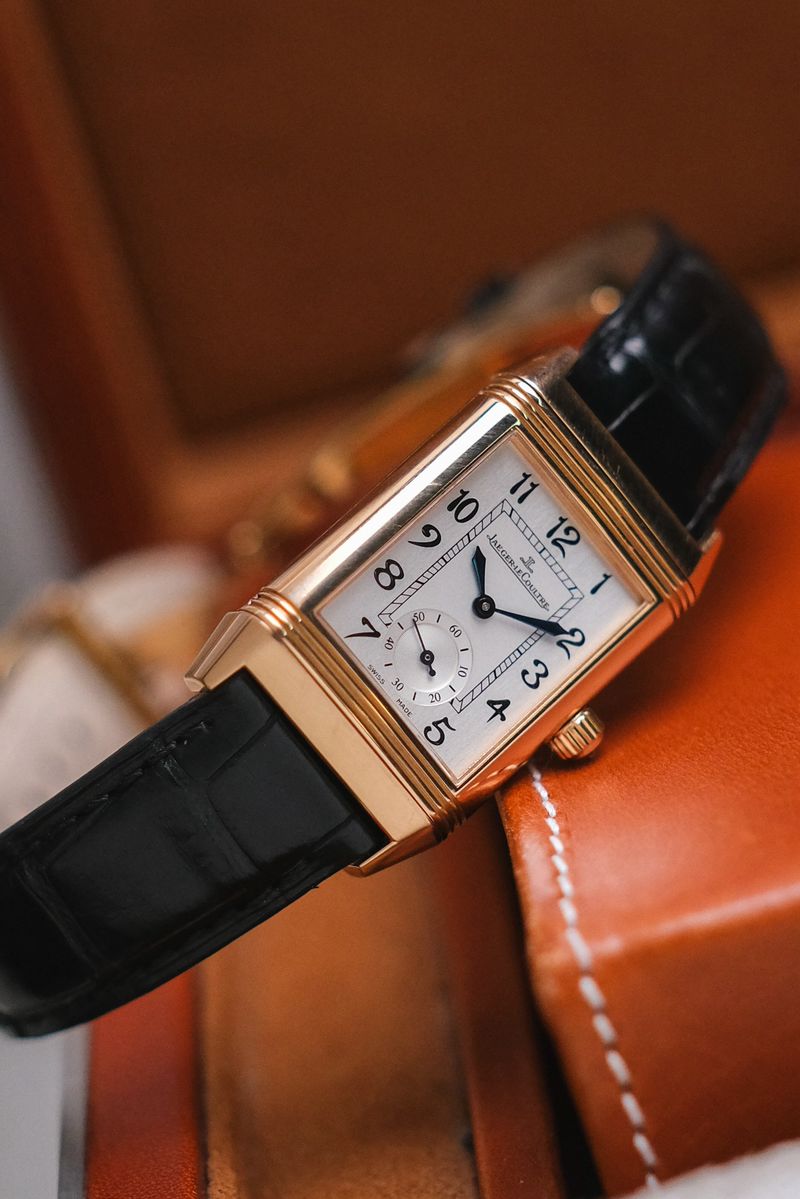 นาฬิกา JaegerLeCoultre Reverso Duetto 18K Rose Gold Diamond 23 mm