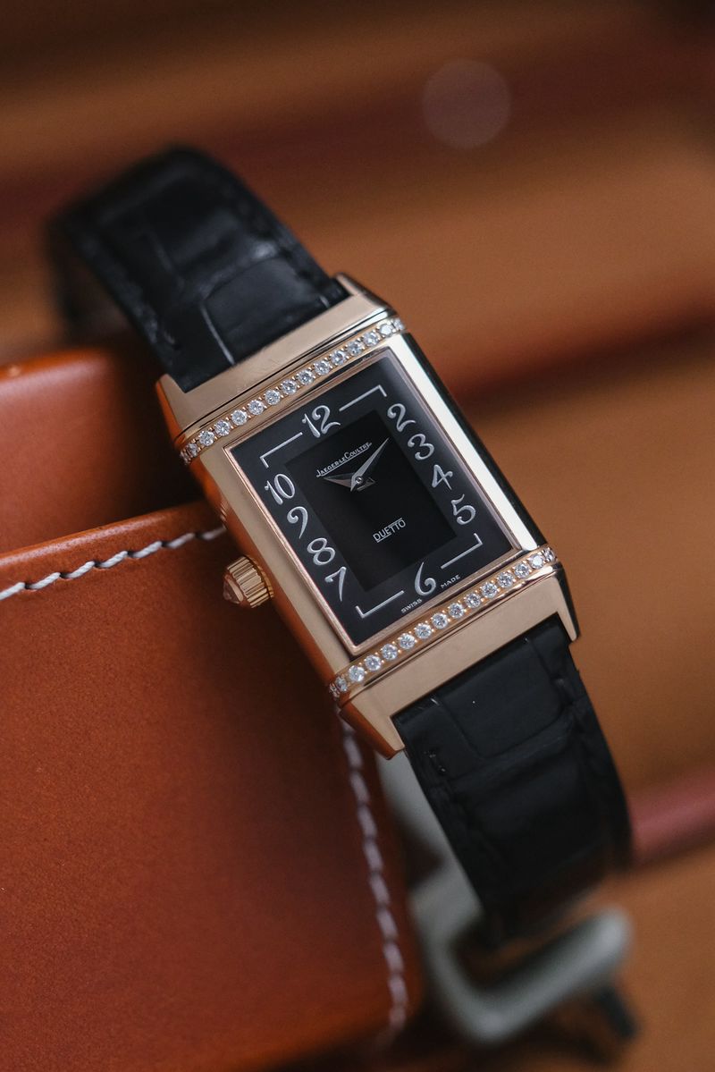 ขายนาฬิกา JaegerLeCoultre Reverso Duetto 18K Rose Gold Diamond 23 mm