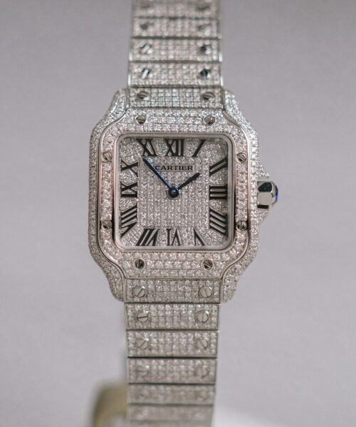 นาฬิกา Cartier Santos de Cartier Small Full Diamond Ref WSSA0082