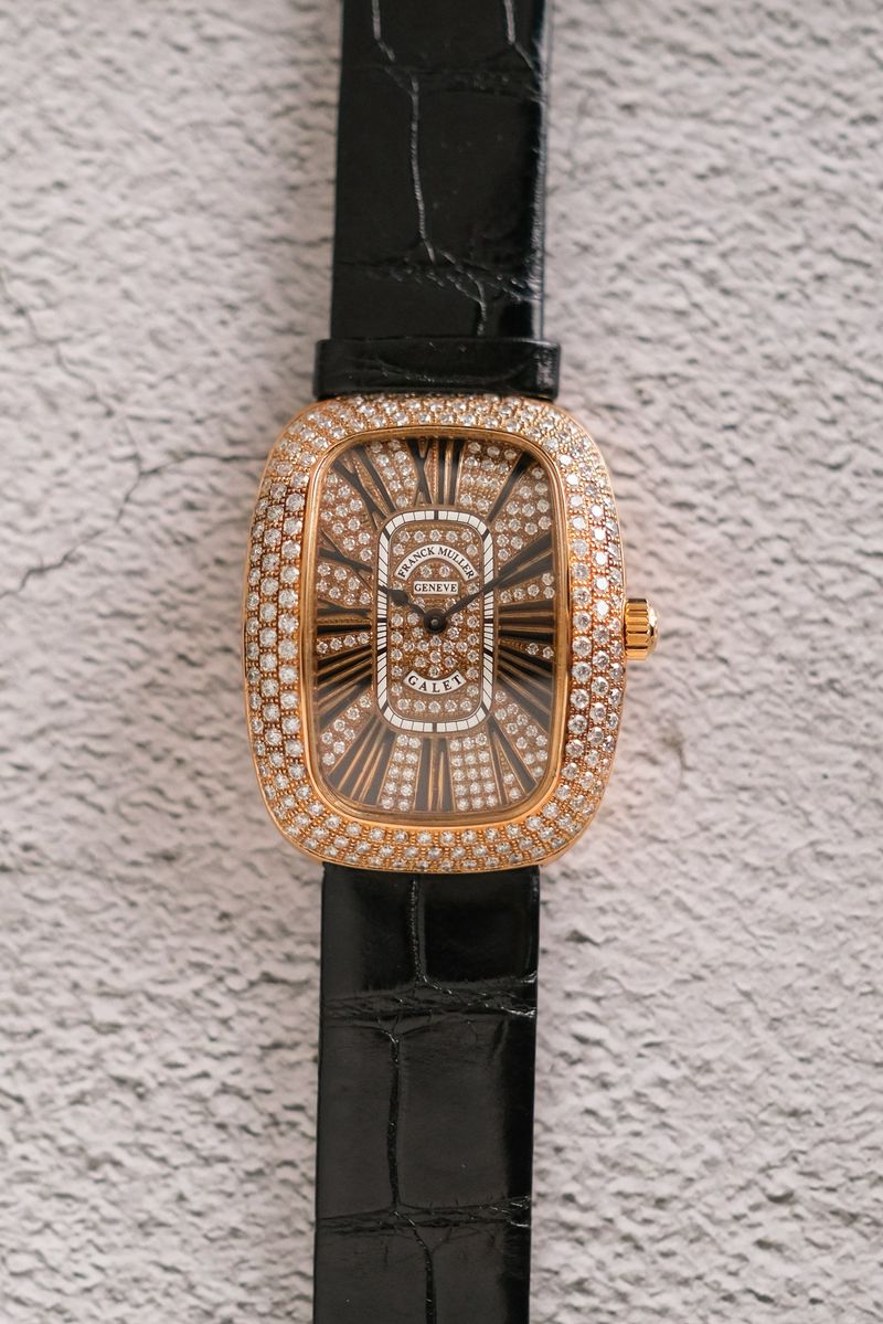 นาฬิกา Franck Muller Galet 18K Rose Gold Full Diamond 3002 M QZ V VR