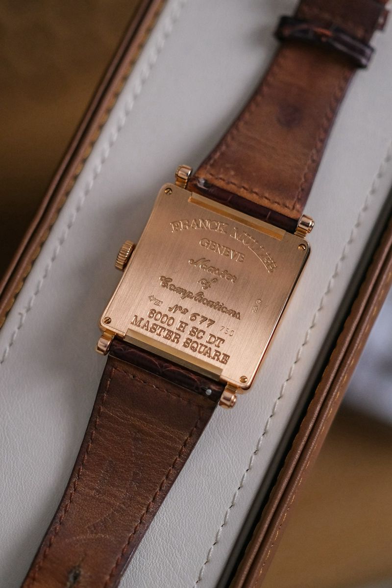 ขายนาฬิกา Franck Muller Master Square 18K Rose Gold Ref 6000 H SC DT solid back case