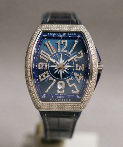 รับซื้อนาฬิกา Franck Muller Vanguard Yachting Blue V41 Full Diamond