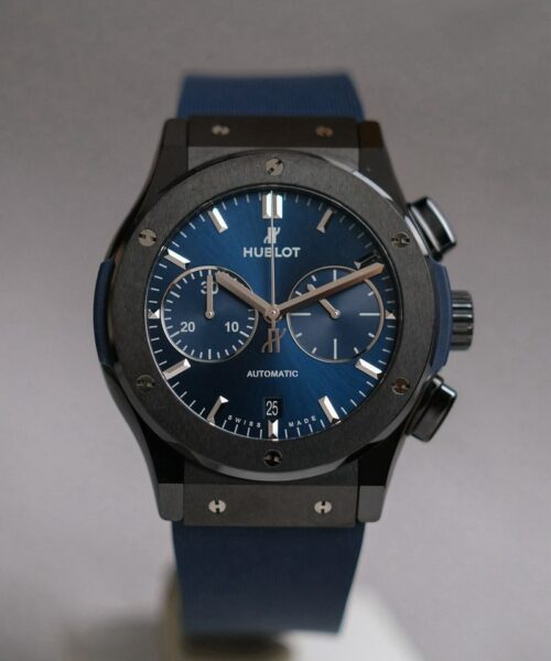 ร้านนาฬิกา Hublot Classic Fusion Ceramic Blue Chronograph 45mm 521.CM.7170