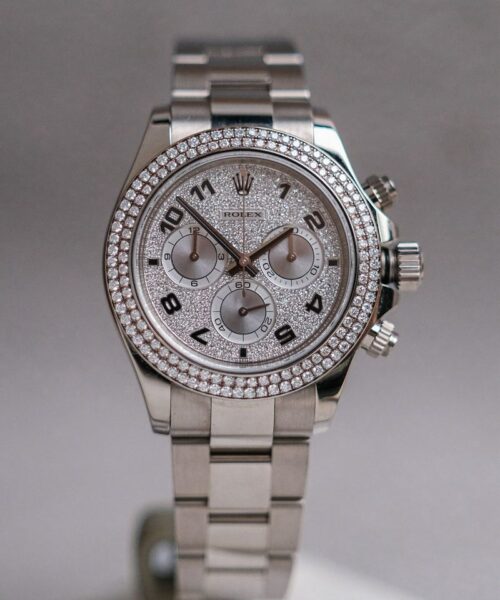 Rolex Daytona Full 18K White Gold Diamond Paved Dial