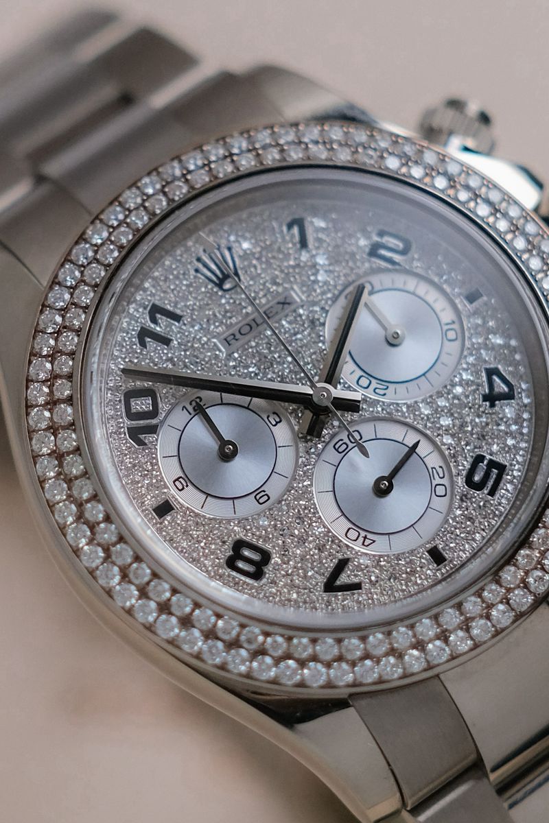 Rolex Daytona Full 18K White Gold Diamond Paved Dial (5)