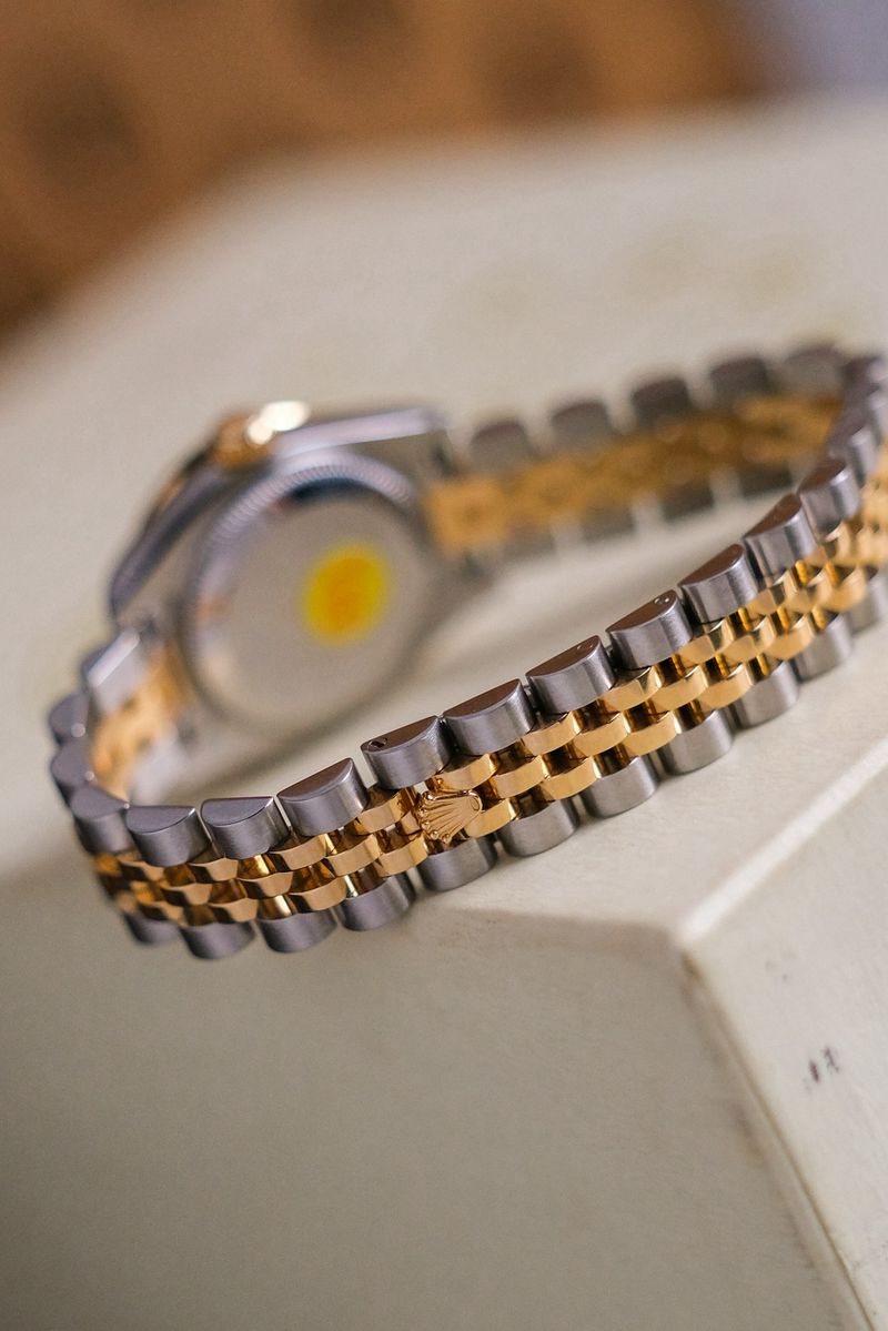 นาฬิกามือสอง Rolex Lady Datejust 2 Tone Diamond Golden Crystal Dial Ref 179383 bracelet with buckle