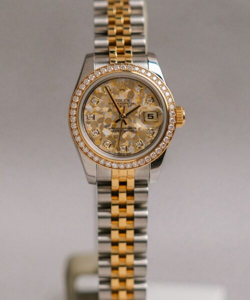 นาฬิกา Rolex Lady Datejust 2 Tone Diamond Golden Crystal Dial Ref 179383