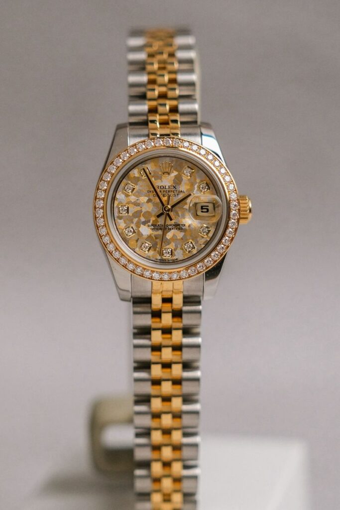 นาฬิกา Rolex Lady Datejust 2 Tone Diamond Golden Crystal Dial Ref 179383