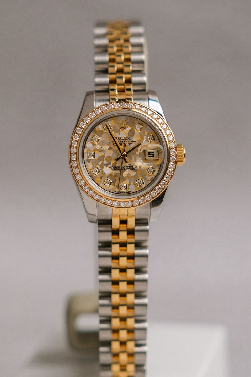 นาฬิกา Rolex Lady Datejust 2 Tone Diamond Golden Crystal Dial Ref 179383
