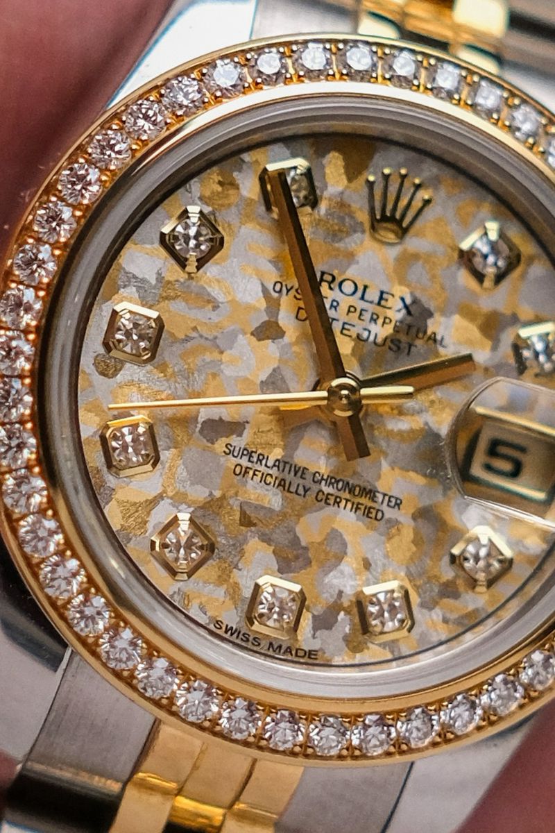 ขายนาฬิกา Rolex Lady Datejust 2 Tone Diamond Golden Crystal Dial Ref 179383