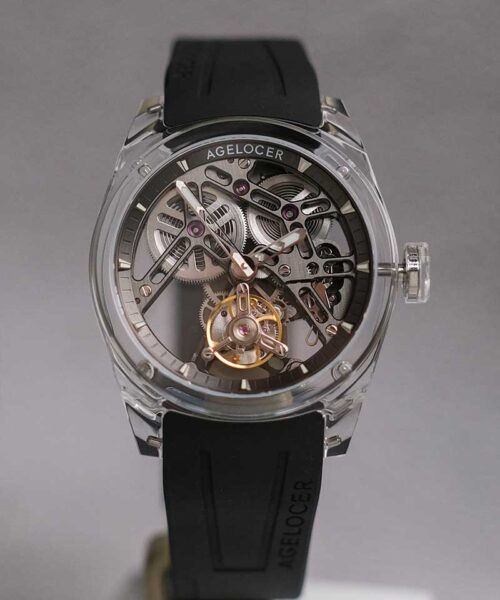 ร้านนาฬิกา AGELOCER “Ice Never Melts” Free-Sprung Crystal Flying Tourbillon 9101S11