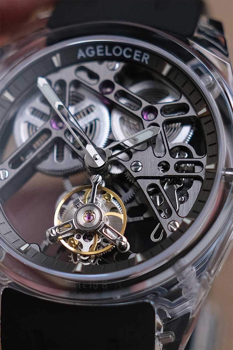 ขายนาฬิกา AGELOCER “Ice Never Melts” Free-Sprung Crystal Flying Tourbillon 9101S11