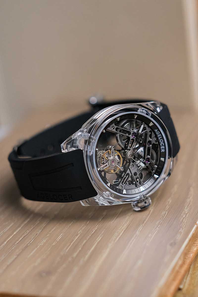 นาฬิกา AGELOCER “Ice Never Melts” Free-Sprung Crystal Flying Tourbillon 9101S11