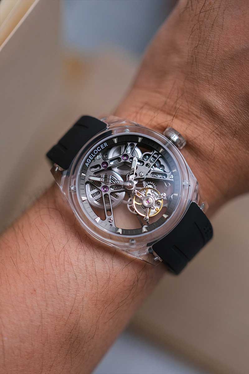 นาฬิกามือสอง AGELOCER “Ice Never Melts” Free-Sprung Crystal Flying Tourbillon 9101S11