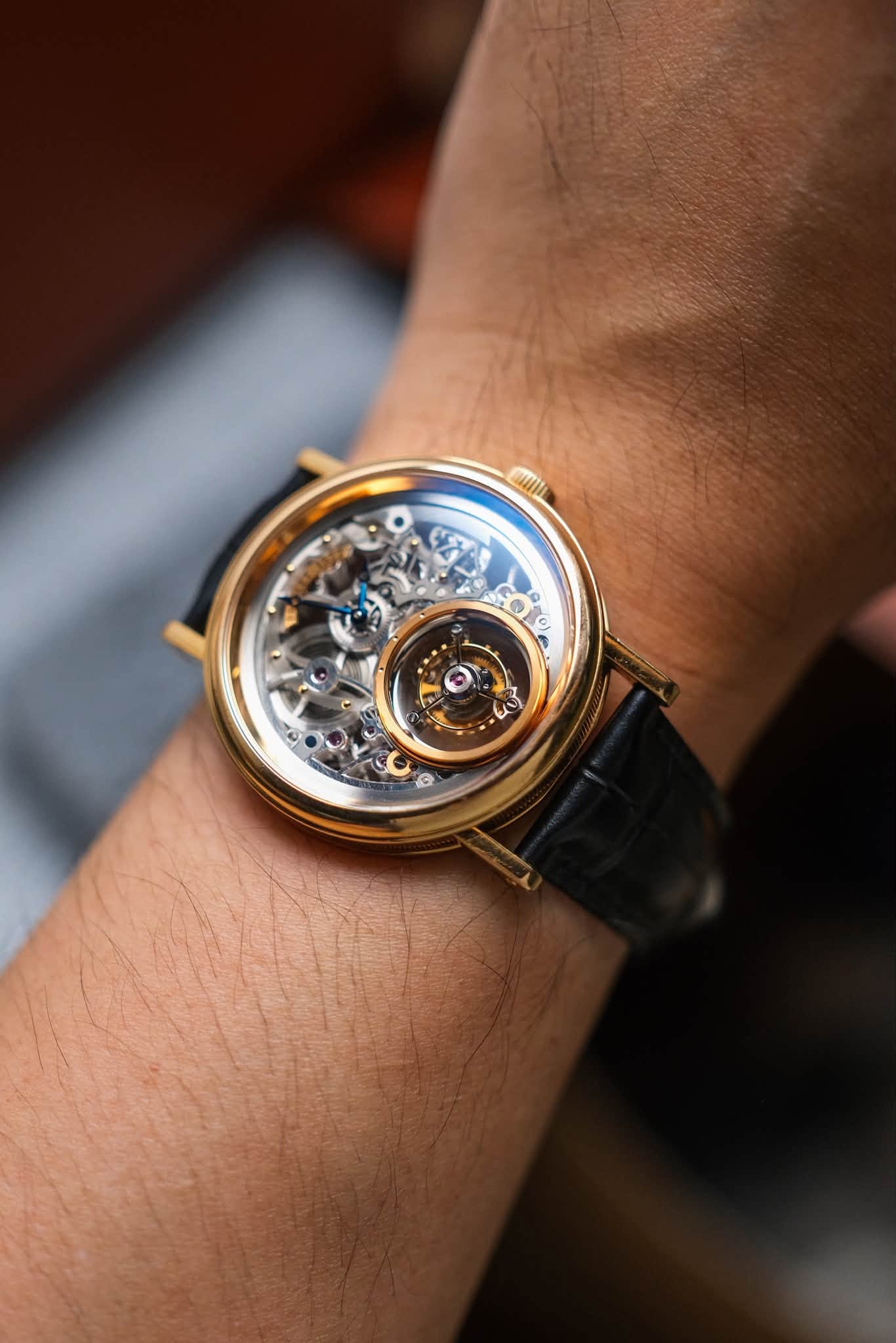 นาฬิกามือสอง Breguet Classique Tourbillon Messidor 18K Rose Gold 5335BR429W6 try on wrist
