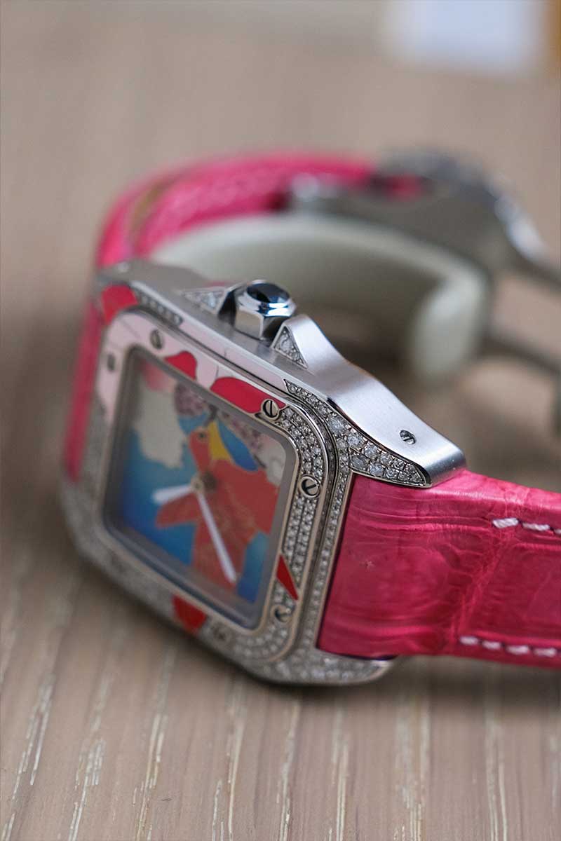 นาฬิกามือสอง Cartier Santos 100 Medium HummingBird