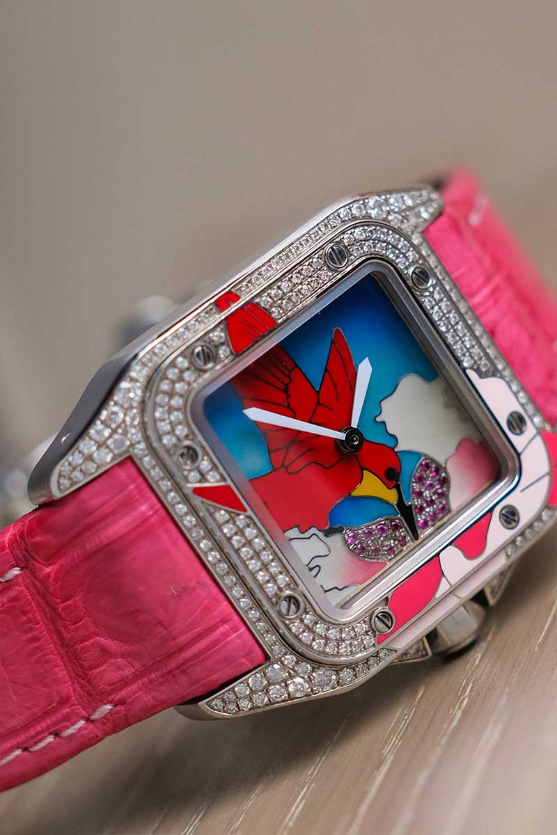รับซื้อนาฬิกา Cartier Santos 100 Medium HummingBird