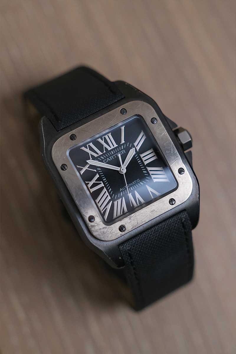 รับซื้อนาฬิกา Cartier Santos 100 XL Black PVD W2020010