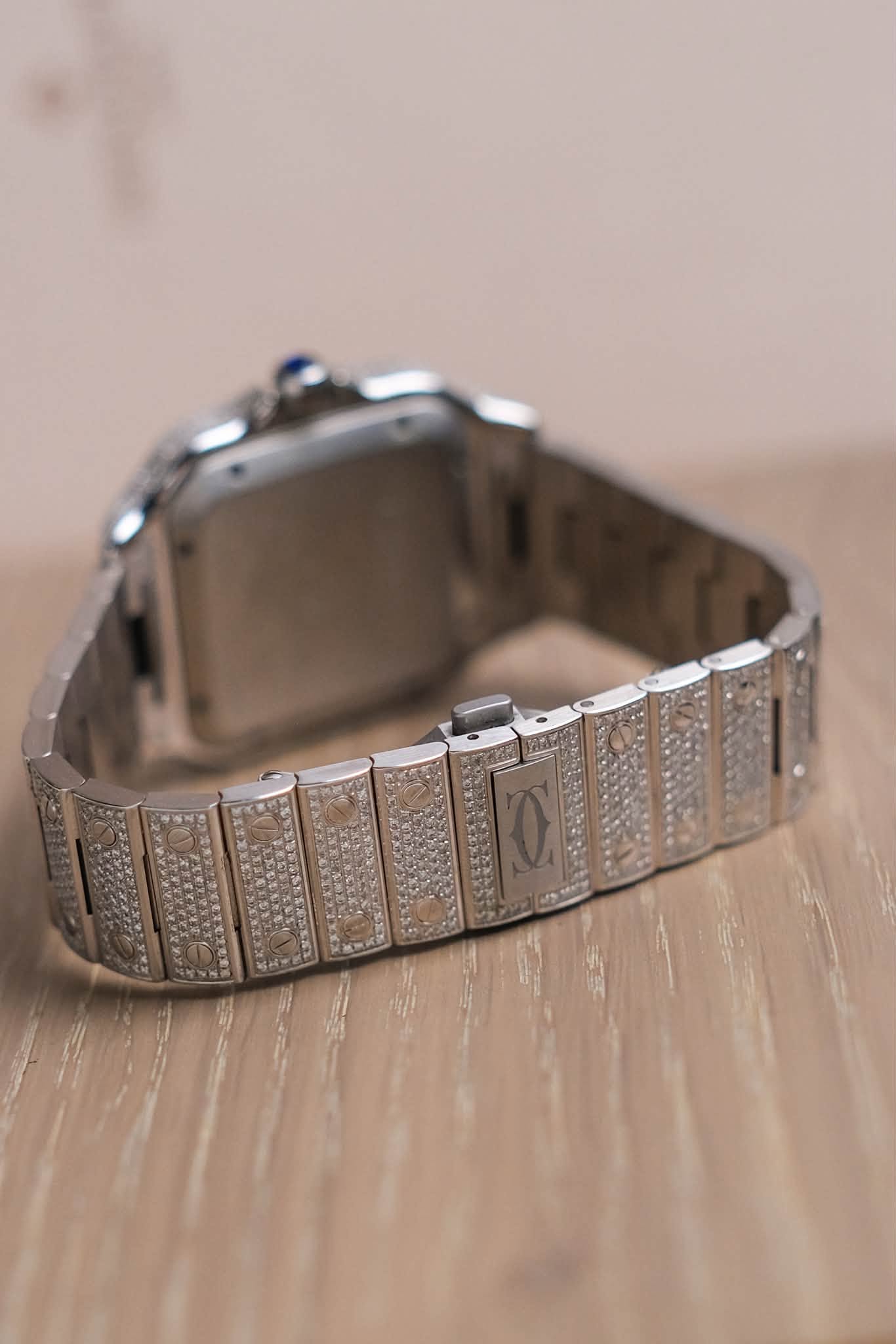 รับซื้อนาฬิกา Cartier Santos de Cartier Large Full Diamond