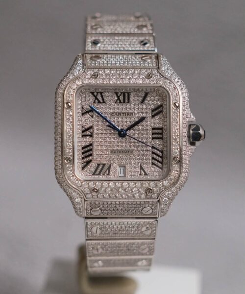 ร้านนาฬิกา Cartier Santos de Cartier Large Full Diamond