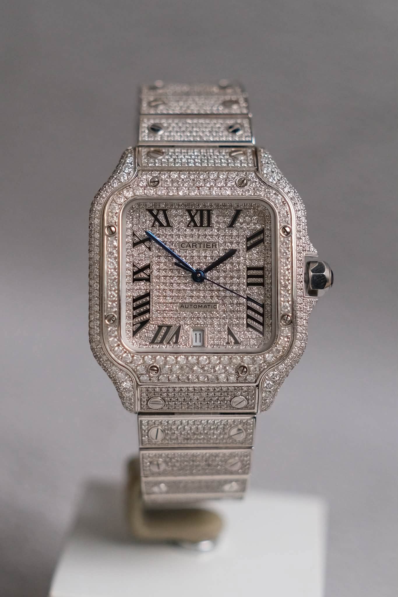 ร้านนาฬิกา Cartier Santos de Cartier Large Full Diamond