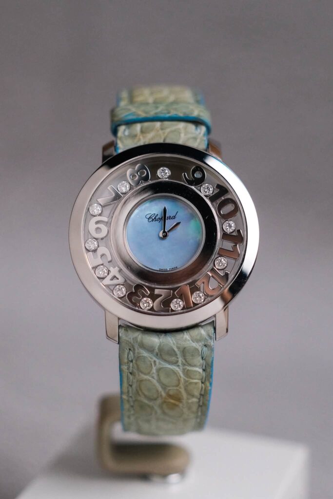 นาฬิกามือสอง Chopard Happy Diamonds Happy Time 18K White Gold