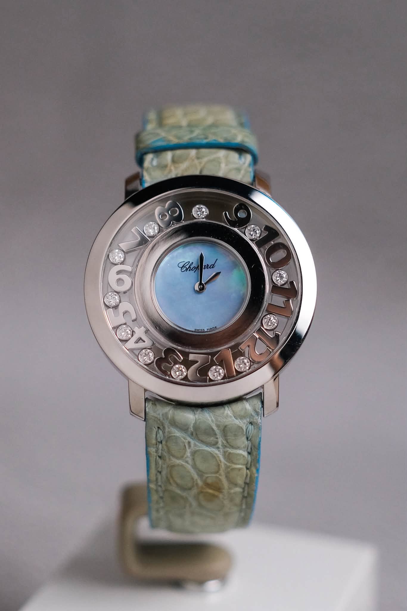 นาฬิกามือสอง Chopard Happy Diamonds Happy Time 18K White Gold