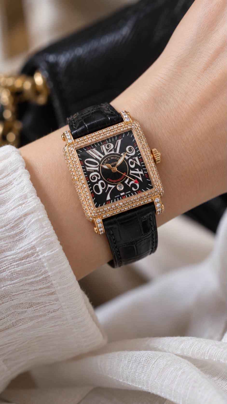 ขายนาฬิกา Franck Muller Conquistador Cortez 18K Rose Gold Diamond 10000 L