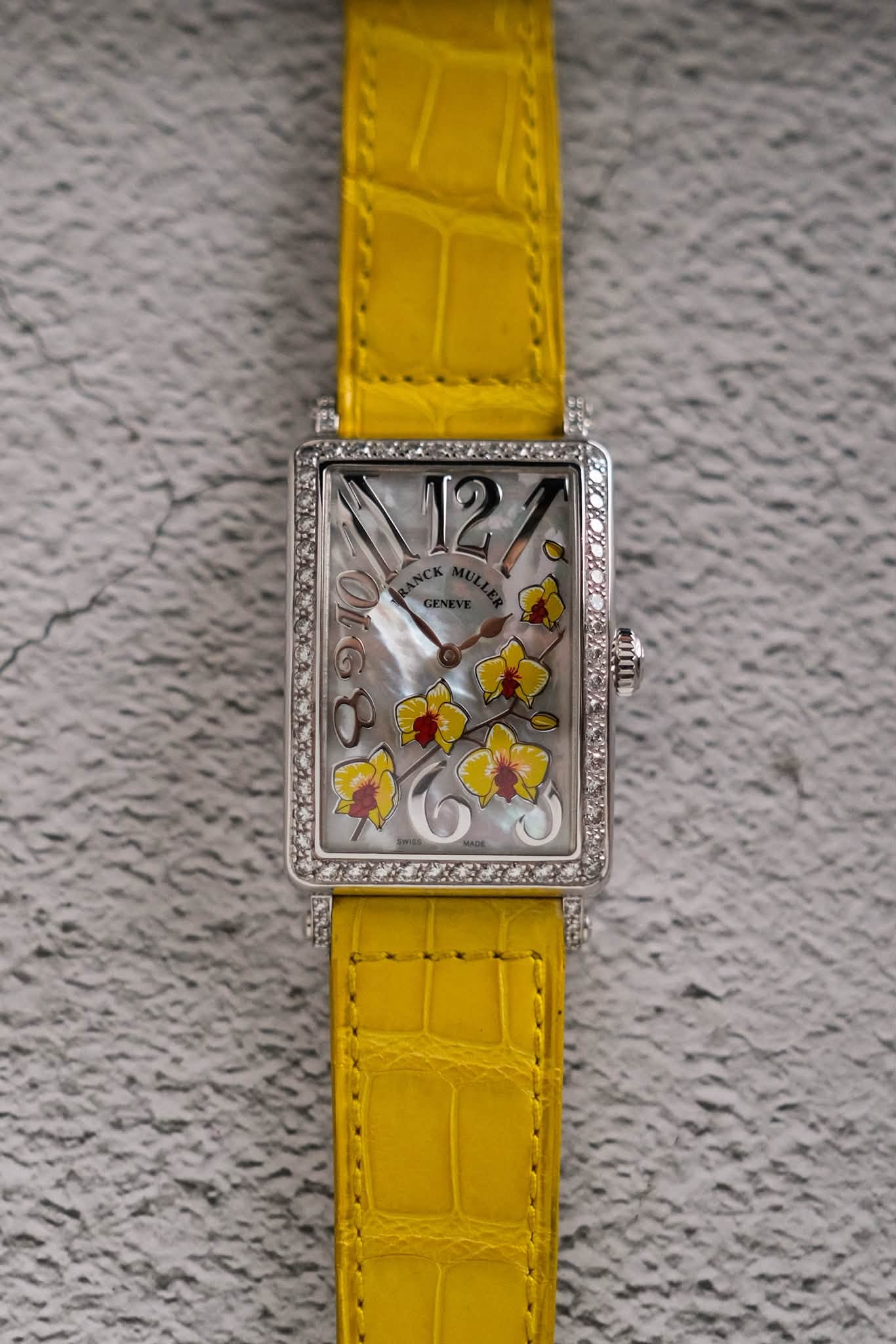 ร้านนาฬิกา Franck Muller Long Island 952 QZ 18K White Gold MOP Diamonds ORCHID Limited