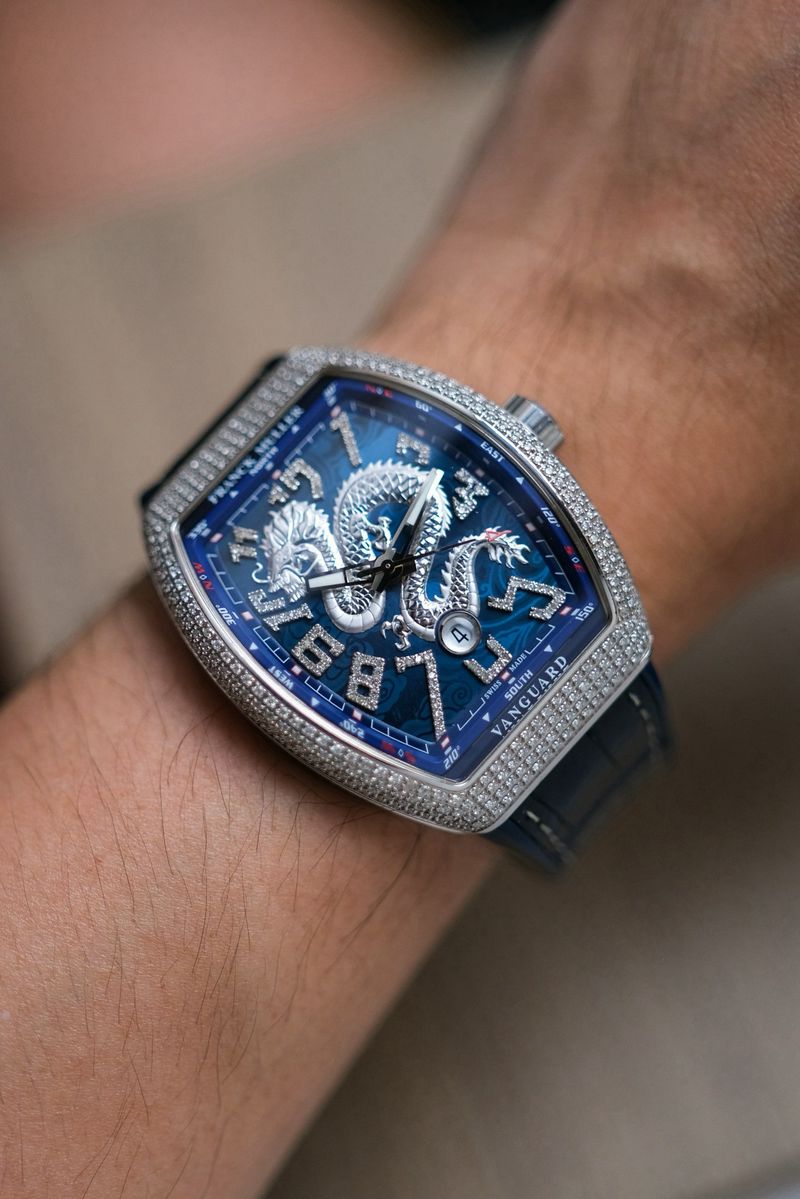 นาฬิกามือสอง Franck Muller Vanguard V45 Full Diamond “Dragon King” Limited Edition 188 V 45 SC DT AC BL