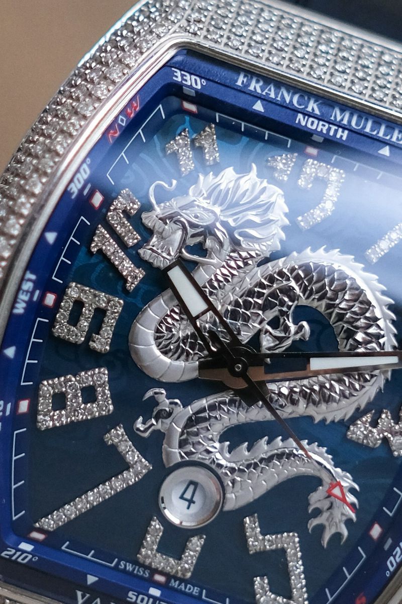 นาฬิกา Franck Muller Vanguard V45 Full Diamond “Dragon King” Limited Edition 188 V 45 SC DT AC BL