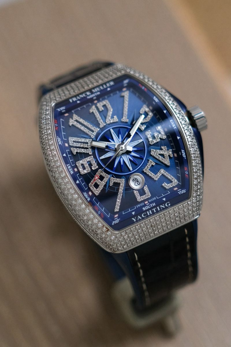 นาฬิกามือสอง Franck Muller Vanguard Yachting Blue V45 Diamond