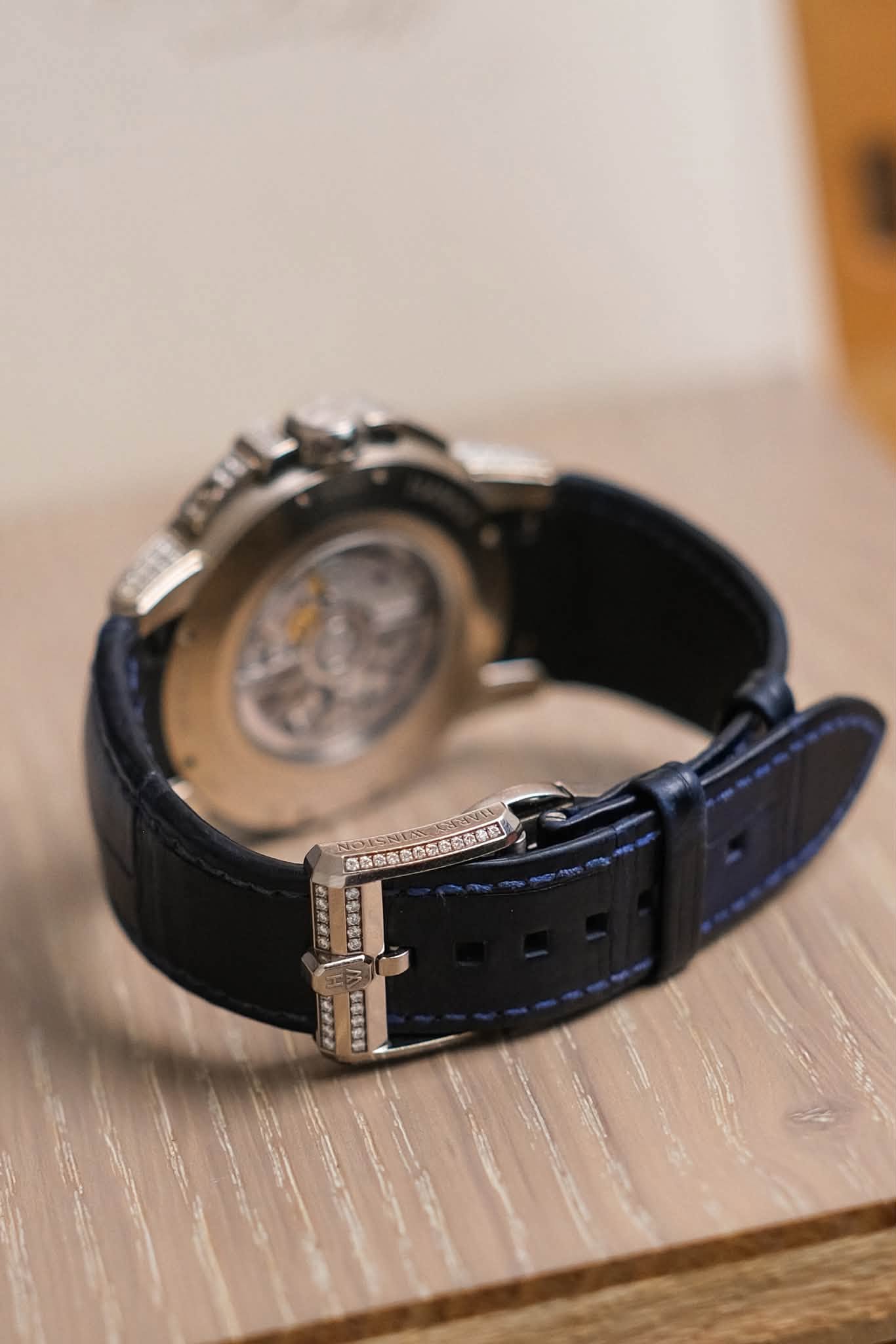 นาฬิกามือสอง Harry Winston Ocean Biretrograde leather strap